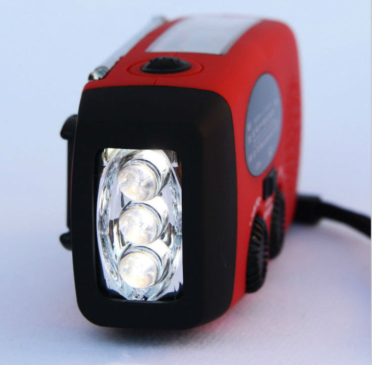 Solar Hand-Crank USB Charging Radio/Flashlight