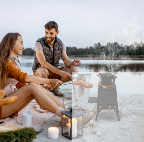 Black Wrought Iron Portable Camping Stove