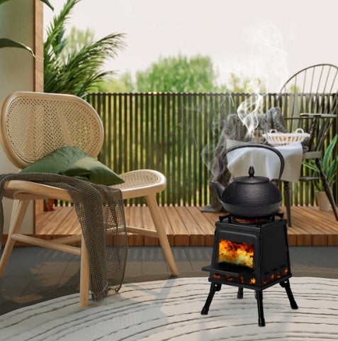 Black Wrought Iron Portable Camping Stove