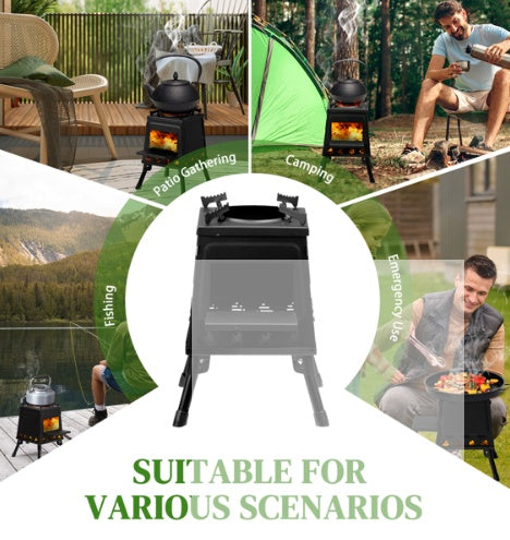 Black Wrought Iron Portable Camping Stove