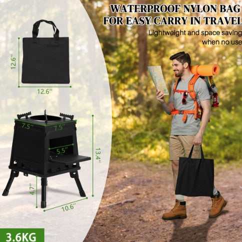 Black Wrought Iron Portable Camping Stove