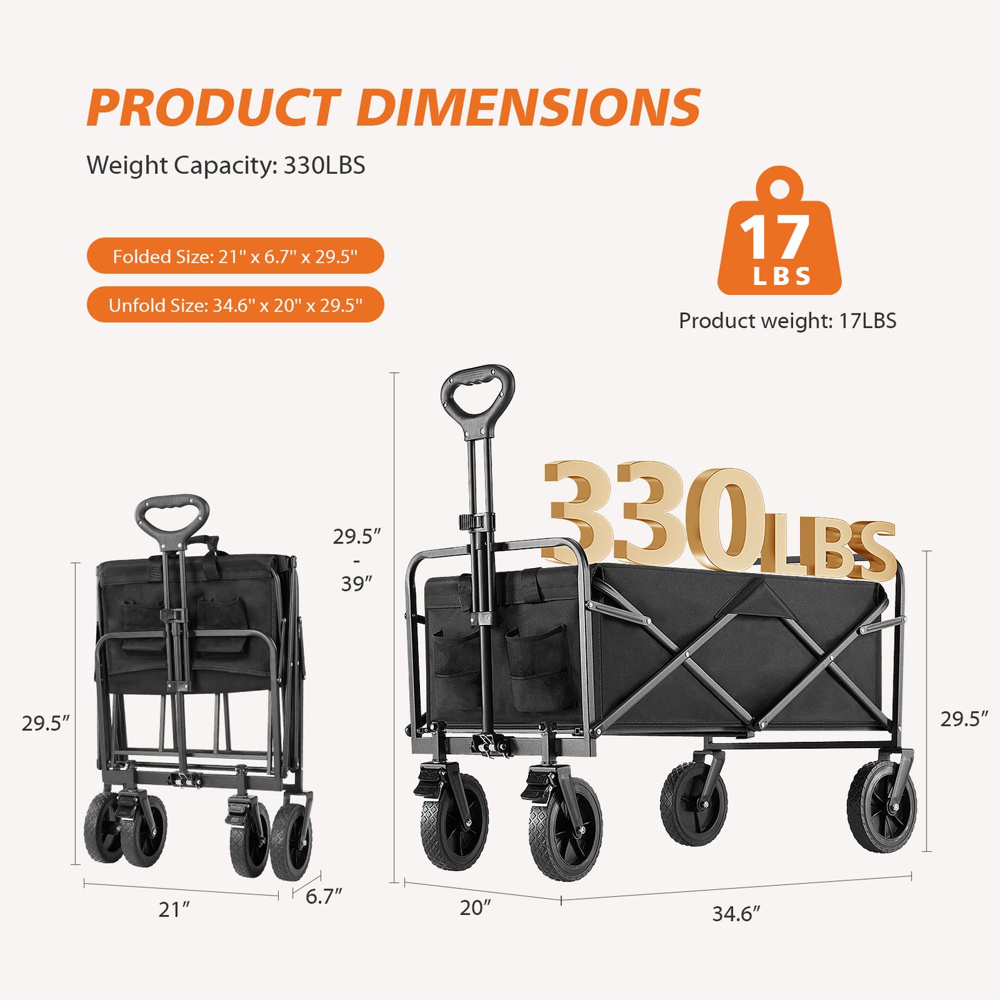 Heavy-Duty Foldable Outdoor Cart