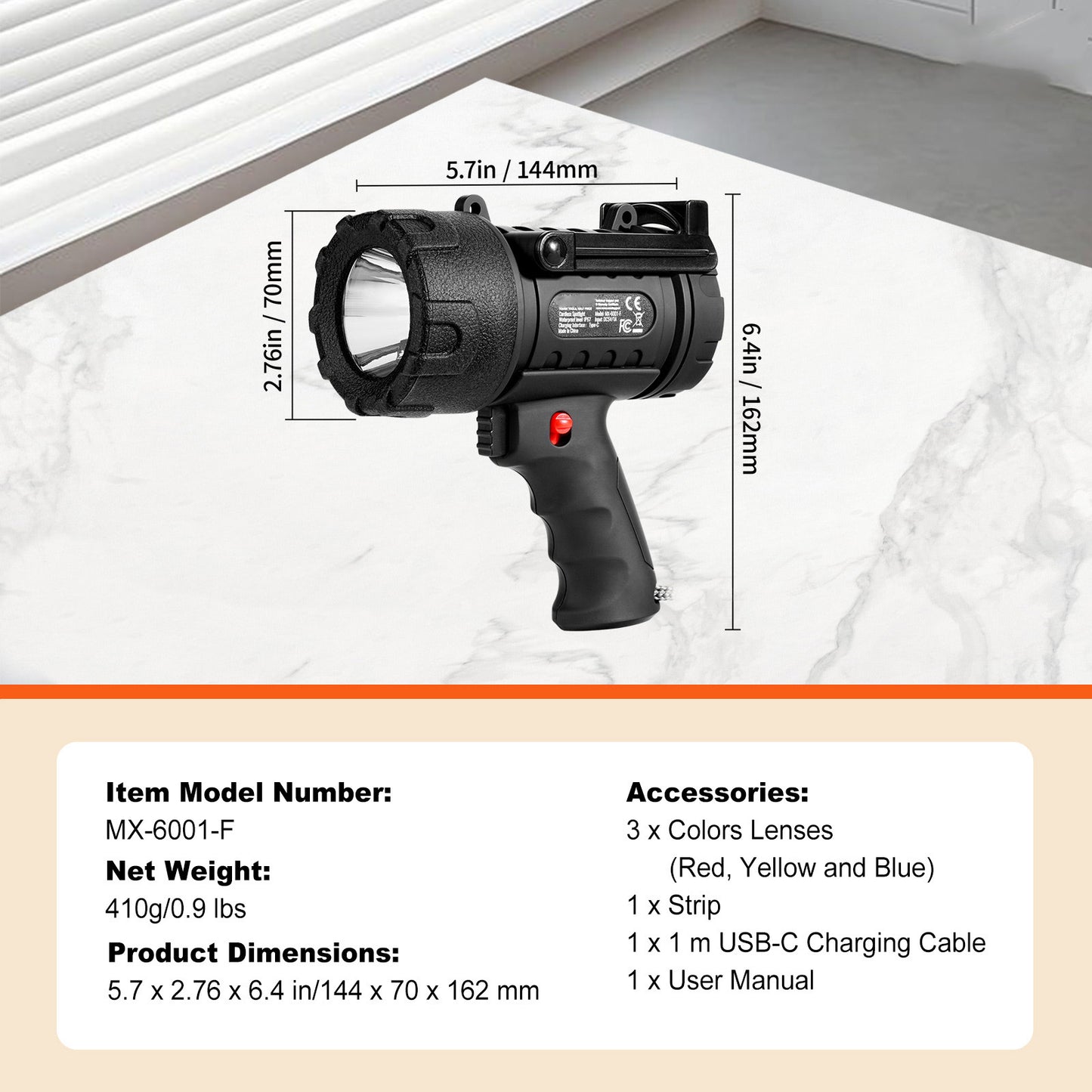 200,000LM Super Bright Rechargeable Flashlight