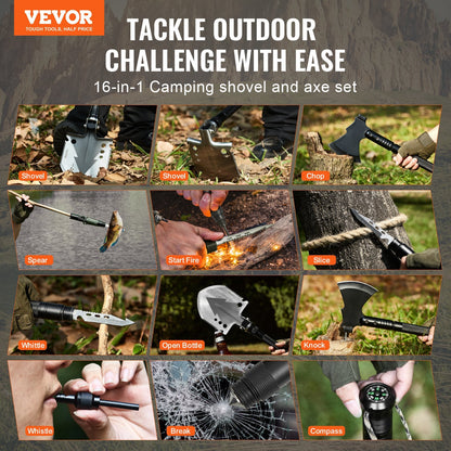 16-in-1 Vevor Survival Shovel Axe