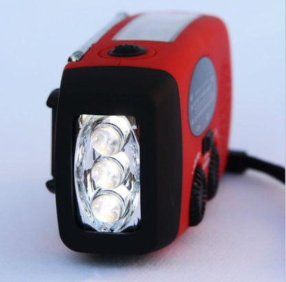 Solar Hand-Crank USB Charging Radio/Flashlight