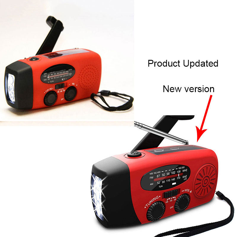 Solar Hand-Crank USB Charging Radio/Flashlight