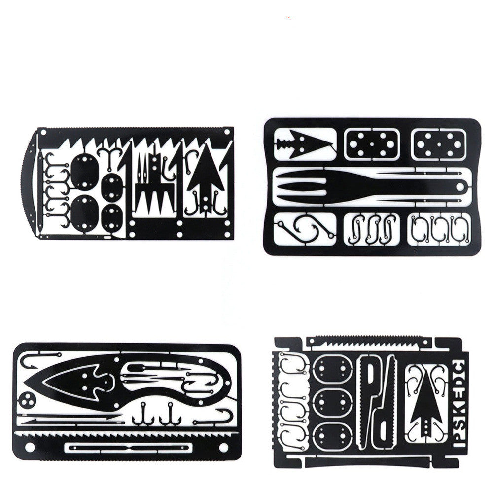 Multifunctional Field Survival Tool Card & Portable Fishing Hook Card