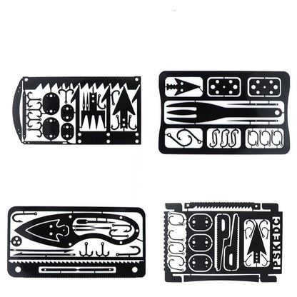 Multifunctional Field Survival Tool Card & Portable Fishing Hook Card