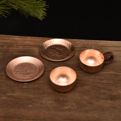 Pure Copper Handmade Cup And Plate Set