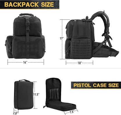 Tactical Backpack + 3 Pistol Carrying Case