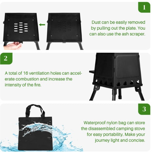 Black Wrought Iron Portable Camping Stove