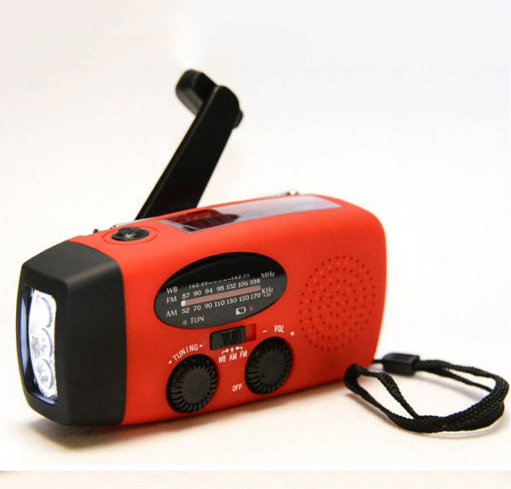 Solar Hand-Crank USB Charging Radio/Flashlight