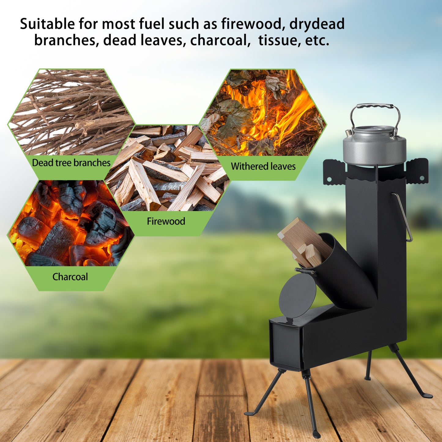 Black Wrought Iron Rocket Stove