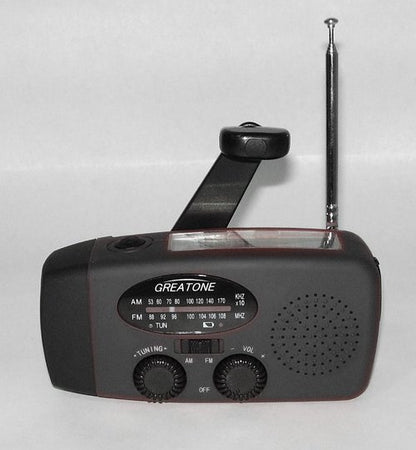 Solar Hand-Crank USB Charging Radio/Flashlight