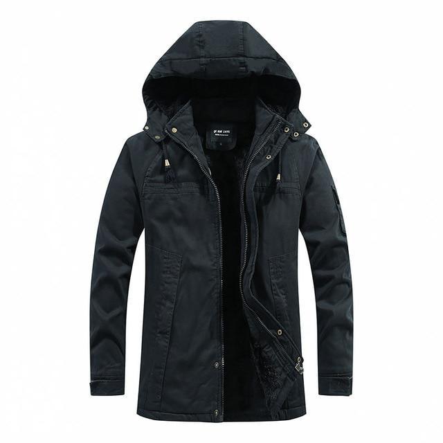 Hooded Plus Velvet Lining Coat