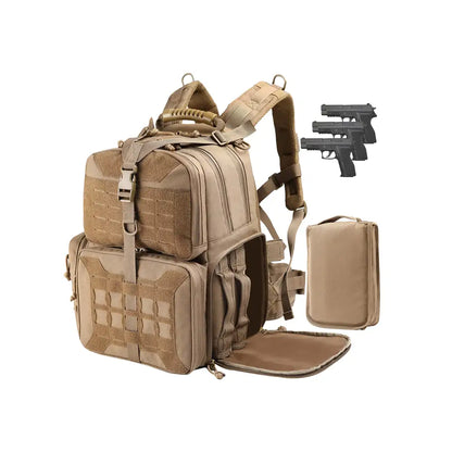 Tactical Backpack + 3 Pistol Carrying Case