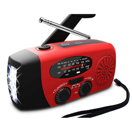 Solar Hand-Crank USB Charging Radio/Flashlight