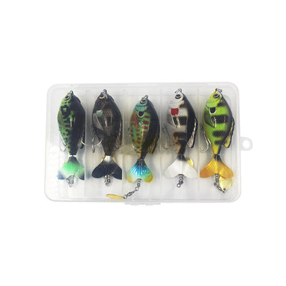 5pc Topwater Spinning Tail Fishing Lure Set