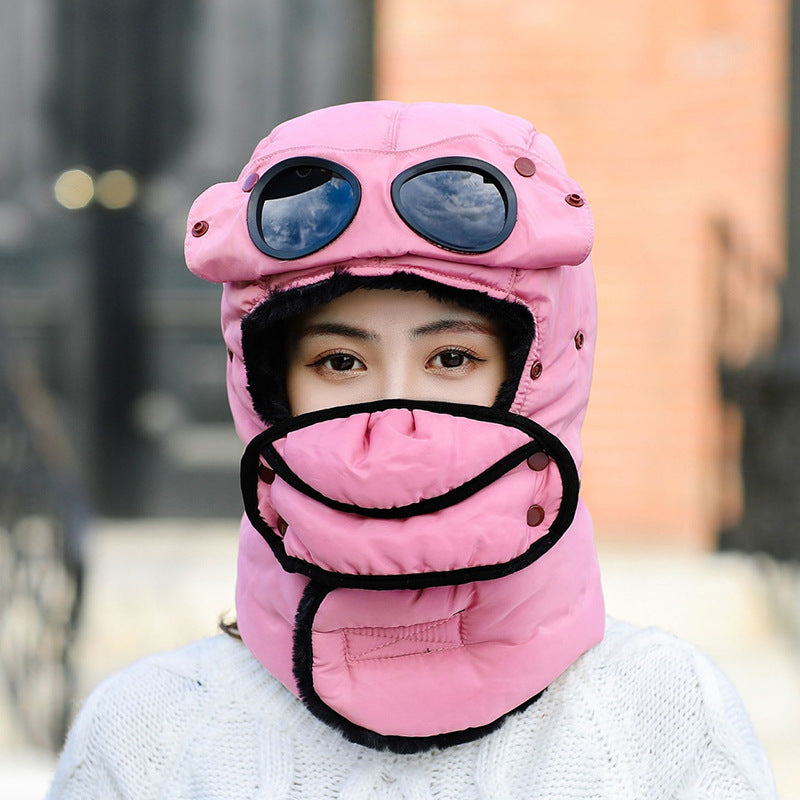 Fluff Thermal Bomber Hat w/ mask,scarf, & goggles