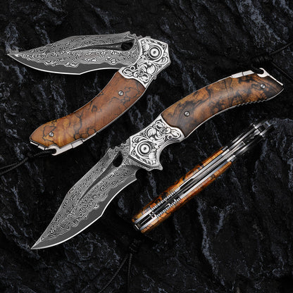 Damascus Steel Folding Knife