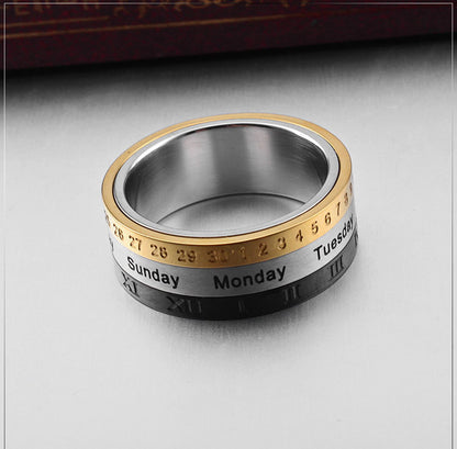 Time-Turn Calendar Spinner Ring