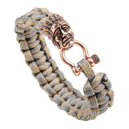 Indian Metal Survival Paracord Bracelet