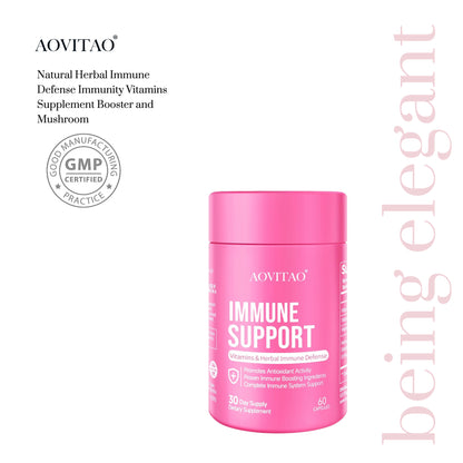AOVITAO Immune Defense Herbal Mushroom Blend Vitamin Supplement