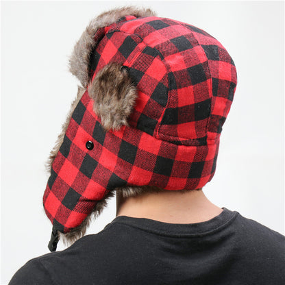 Plaid Lei Feng Winter Trapper Hat