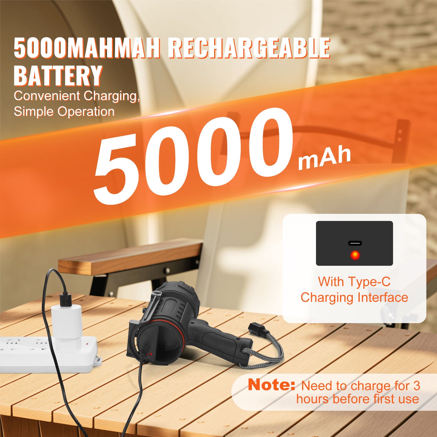 200,000LM Super Bright Rechargeable Flashlight