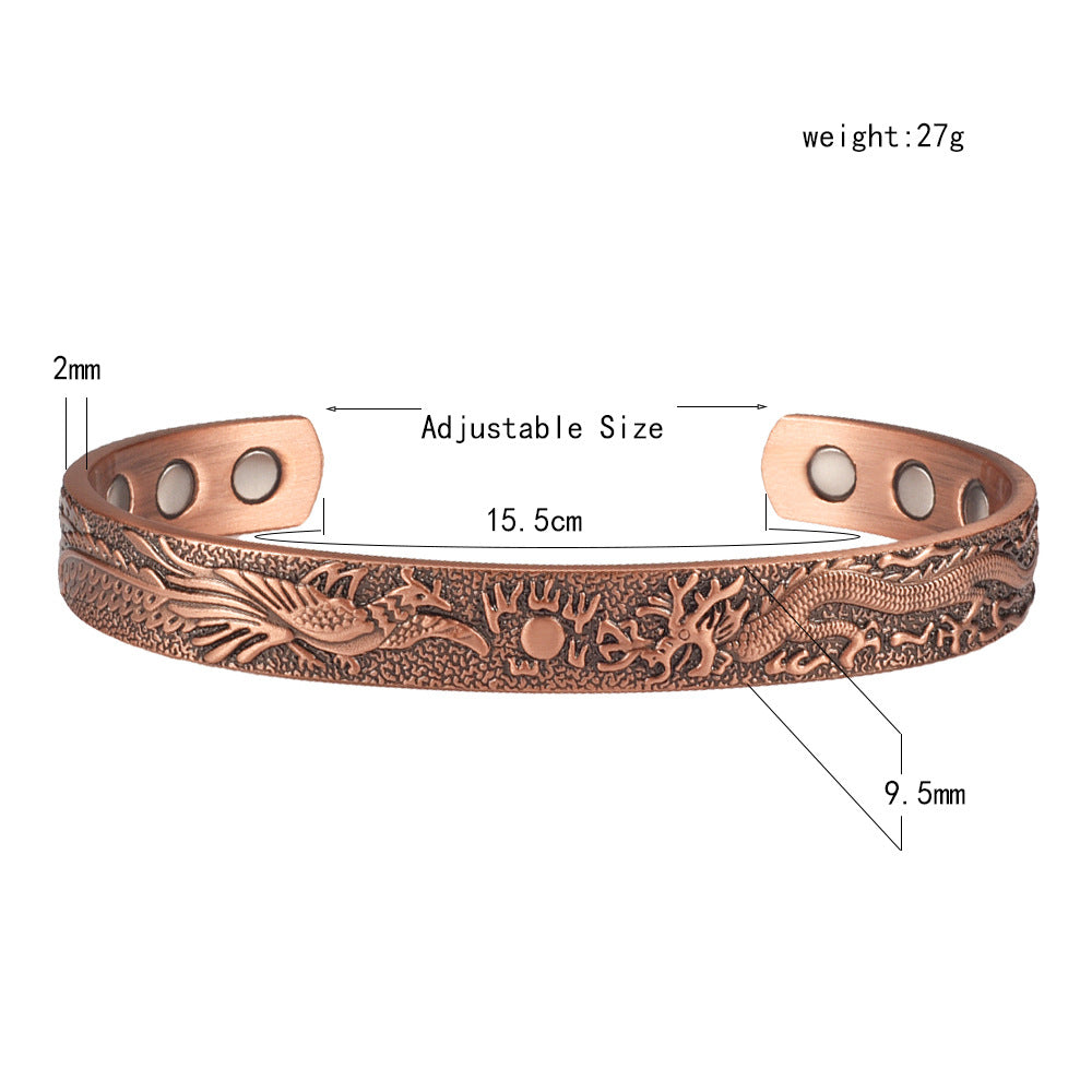 Clan style red copper bracelet