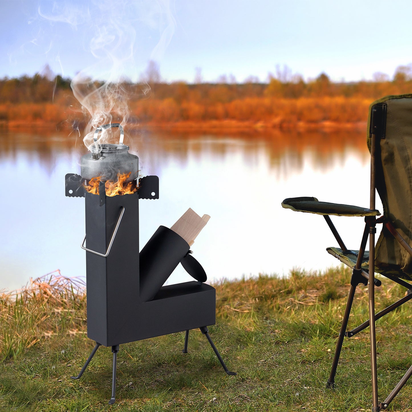 Black Wrought Iron Rocket Stove