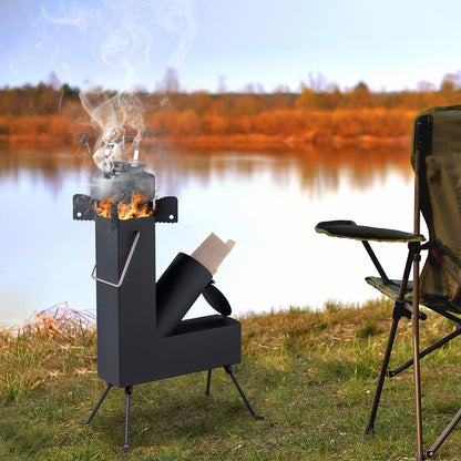 Black Wrought Iron Rocket Stove