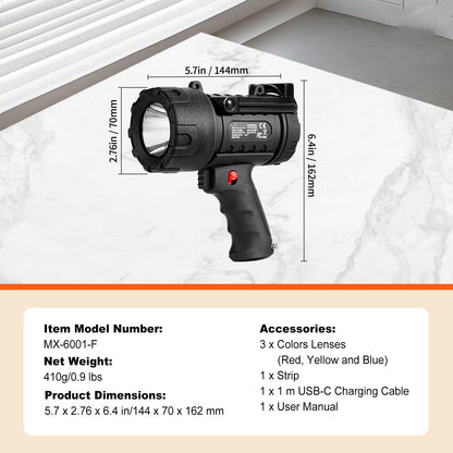 200,000LM Super Bright Rechargeable Flashlight