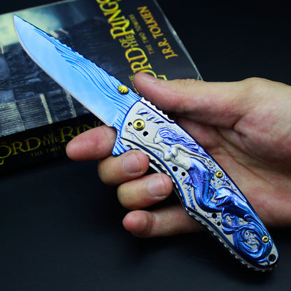 Mermaid Blue Steel Folding Knife