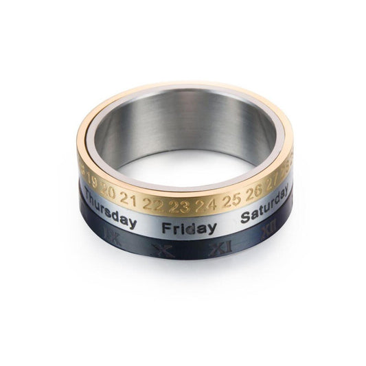 Time-Turn Calendar Spinner Ring