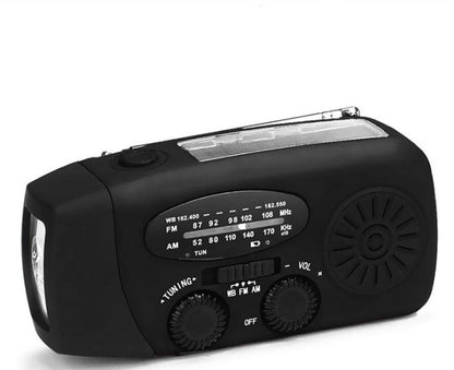 Solar Hand-Crank USB Charging Radio/Flashlight