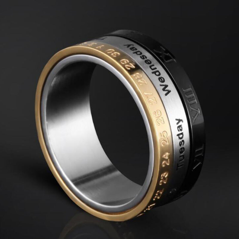 Time-Turn Calendar Spinner Ring