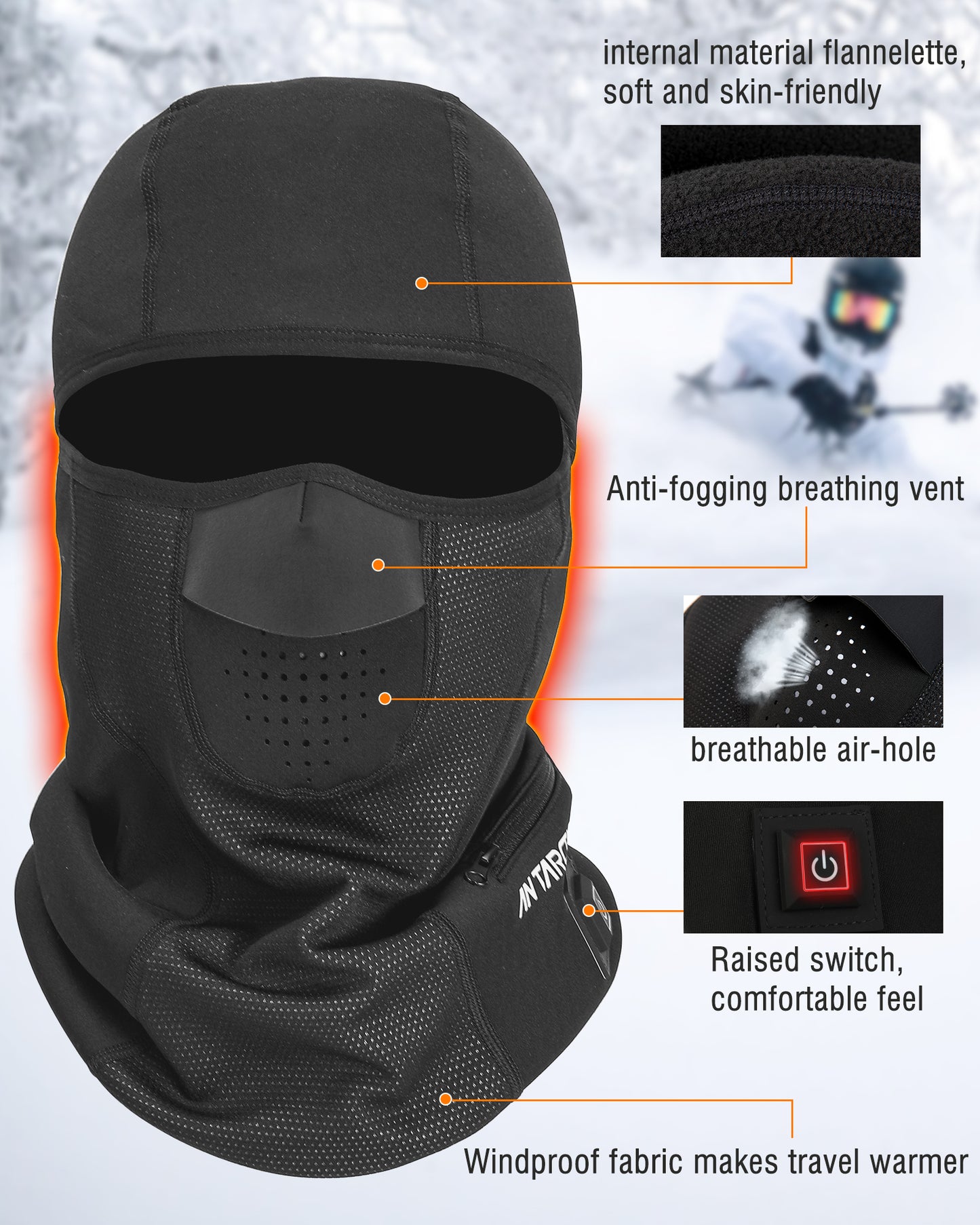 Heated Balaclava Ski Mask