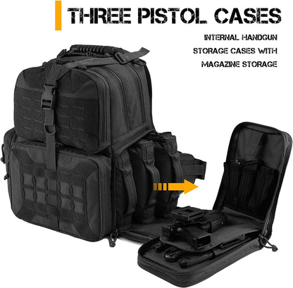 Tactical Backpack + 3 Pistol Carrying Case