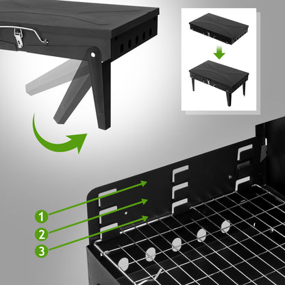 Black Portable Square Carbon Oven