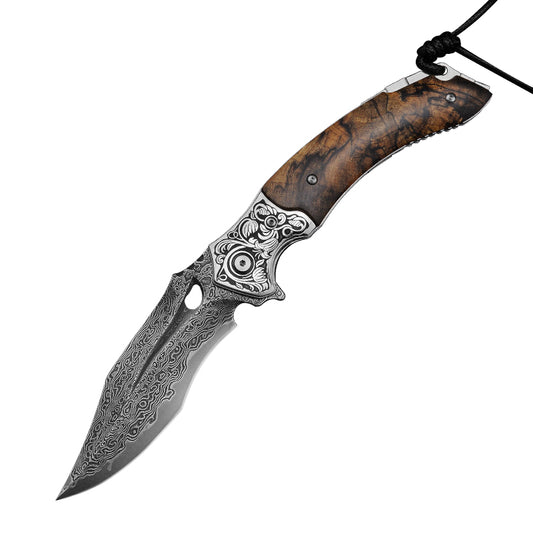 Damascus Steel Folding Knife