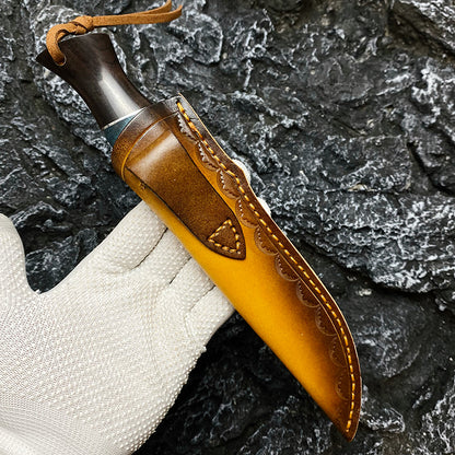 Lingque Damascus Steel Field Knife